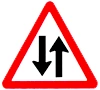 ਦੋ-ਪਾਸੜ ਸੜਕ ਦਾ ਸੰਕੇਤ ਦੇਣ ਵਾਲਾ ਚੇਤਾਵਨੀ ਚਿੰਨ੍ਹ