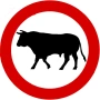 تابلوی ممنوعیت که ورود حیوانات را ممنوع نشان می‌دهد
