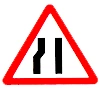 road narrows from left