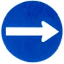 mandatory direction to the right