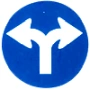 the flow of traffic forced to the right or left