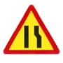 road narrows keep left