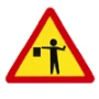 flagger ahead